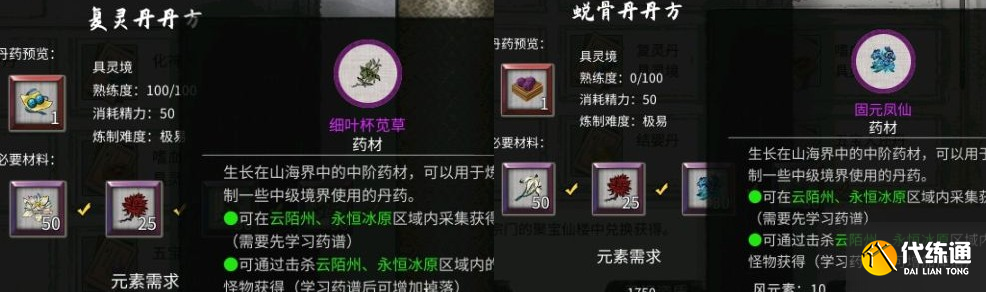 鬼谷八荒丹方有哪些