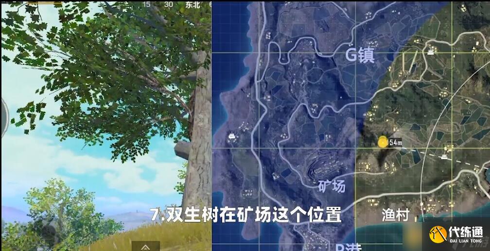 《和平精英》礦場雙生樹打卡點位置