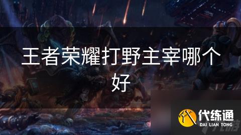 王者荣耀打野主宰哪个好