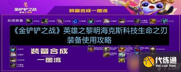 《金鏟鏟之戰(zhàn)》英雄之黎明海克斯科技生命之刃裝備使用攻略