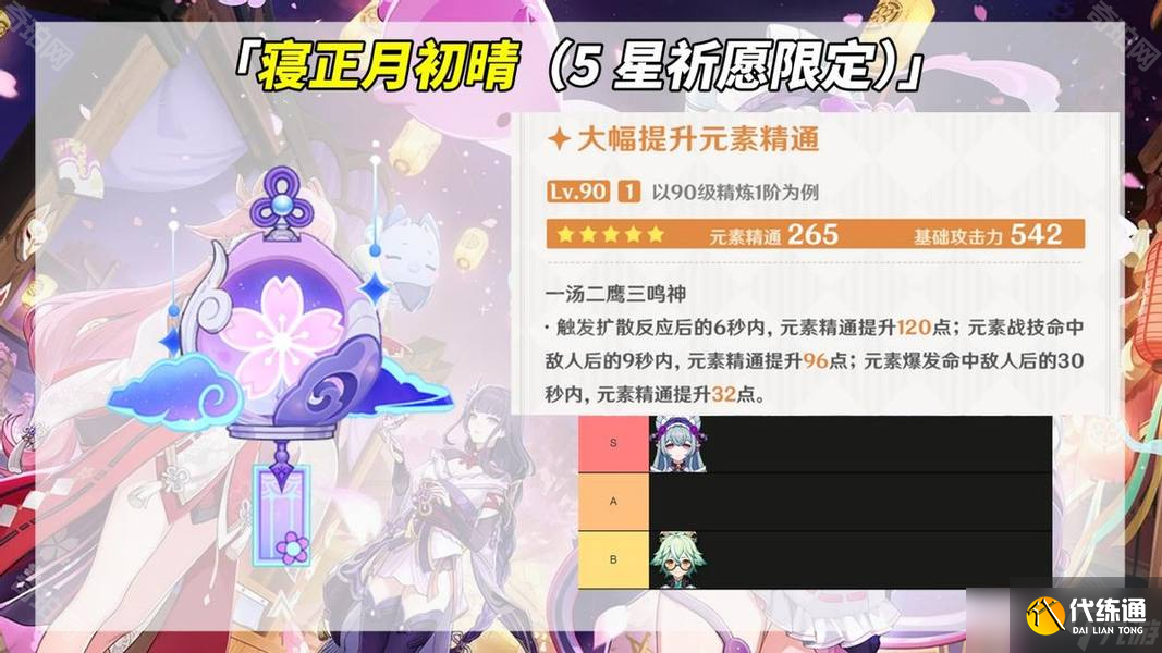 《原神》法器寢正月初晴使用角色推薦