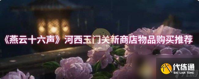 《燕云十六声》河西玉门关新商店物品购买推荐