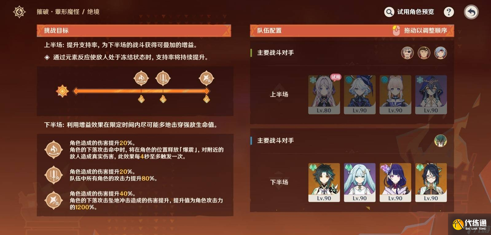 原神無極限超激格斗賽第四關滿分配隊推薦 原神無極限超激格斗賽第四關怎么攻略