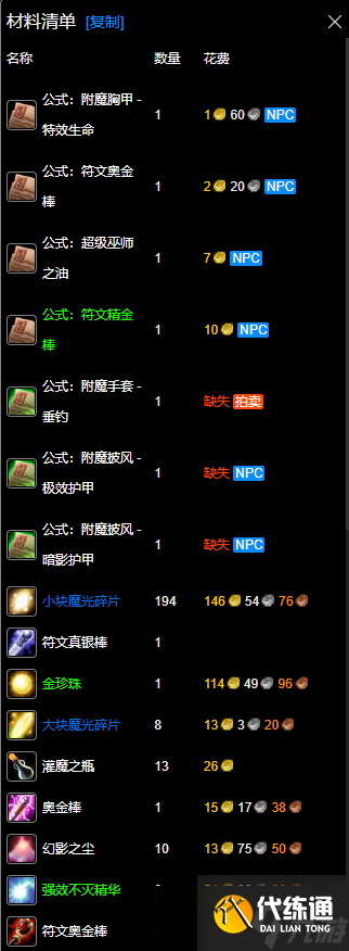 《魔兽世界》wlk附魔275以后冲级攻略