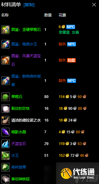 《魔兽世界》wlk珠宝300-450最省材料攻略