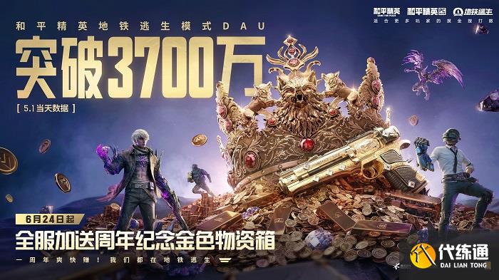 《和平精英》“地鐵逃生”日活破3700萬，領(lǐng)跑摸金搜打撤