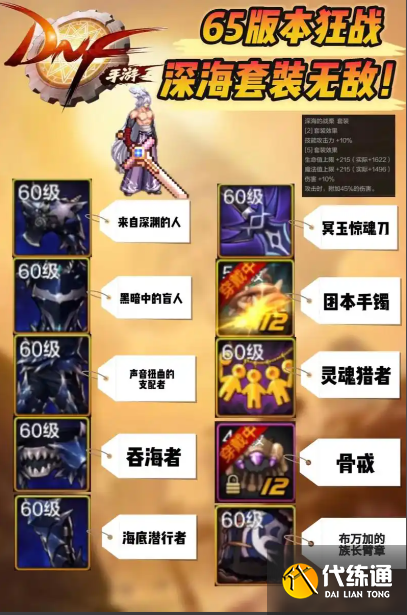 dnf手游狂战士65毕业套装搭配推荐