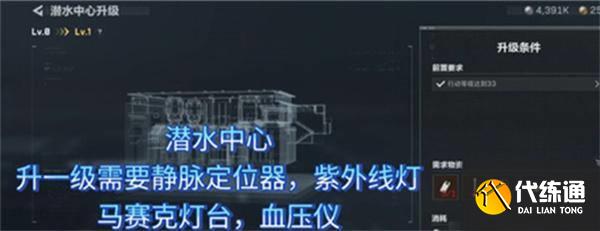 三角洲行动潜水中心收藏室升级材料有哪些