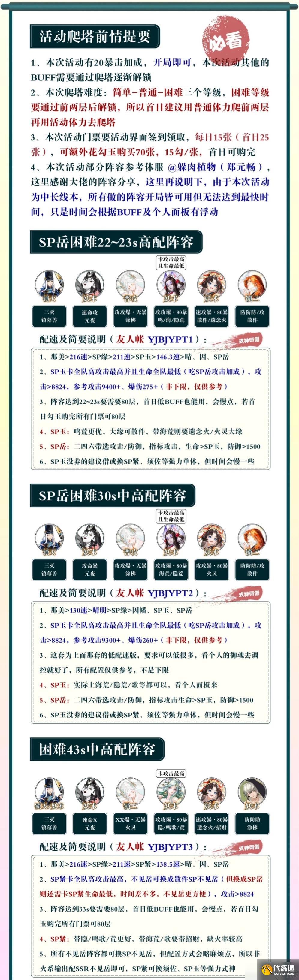 陰陽師《陰陽師》【不盡山途】SP不見岳爬塔活動陣容