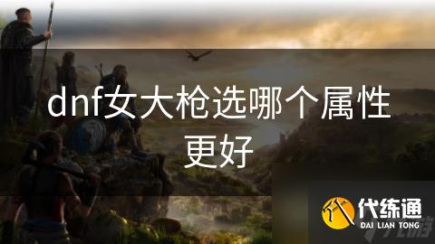 dnf女大枪选哪个属性更好