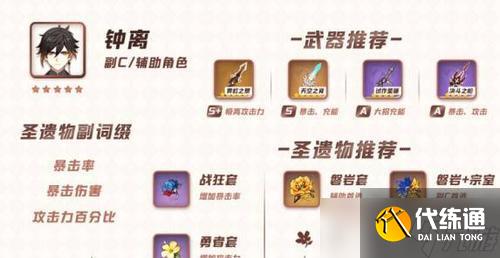 原神鐘離武器圣遺物搭配選擇指南(最強鐘離裝備打法)