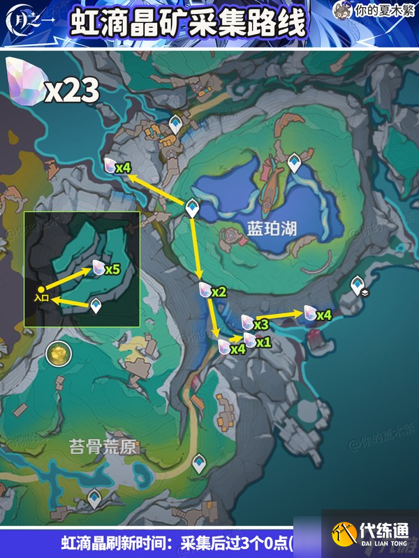 原神虹滴晶矿采集路线