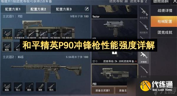 和平精英P90冲锋枪性能强度详解
