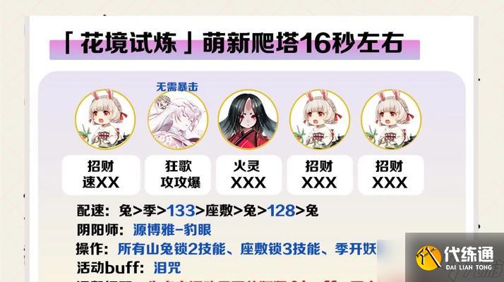 陰陽(yáng)師狐貍爬塔的策略是什么？