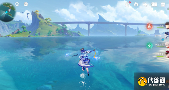 原神水神在水上無限行走方法