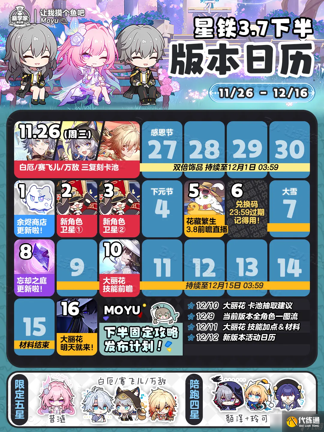 崩壞星穹鐵道3.7版本日歷丨成為昨日的明天